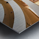 People walk and observe art in the Solomon R Metal print