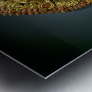 Golden face mask displayed at the Asian Art Gallery in Manhattan Metal print