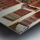 Donkey carrying gas cylinders through Fez Medina streets Metal print