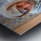 Beggar sitting in Fez Morocco with worn clothes and hands Metal print