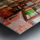 Grocer sleeping in shop in Marrakesh during afternoon hours Metal print