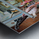 Butcher sells camel meat in the souk of Meknes Morocco Metal print