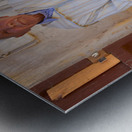 Old man sitting in Meknes Morocco in daylight Metal print