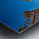 Visitors walk up the stairs to Basilica di San Miniato in Floren Metal print