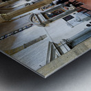 Visitors explore Basilica di Santa Croce in Florence Tuscany I Metal print