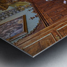 Visitors explore the interior of Santa Maria Novella in Tuscany Metal print