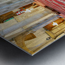 Visitor reading Quran in Umayyad Mosque in Damascus Metal print