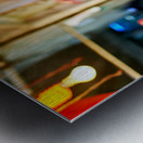 Butcher displays meat at souq in Aleppo Syria during the day Metal print