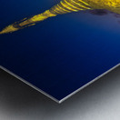 Visitors gather at Kyaiktiyo Pagoda Golden Rock in Myanmar at su Metal print