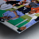 Wrestling matches take place during Naadam festival in Ulaanbaat Metal print