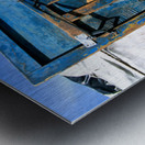 Ger tent in Mongolia with child and elder outside Metal print