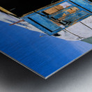 Mongolian ger in the countryside with people and daily activitie Metal print