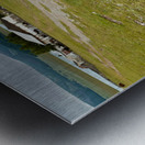 Old style soviet gas station in Mongolia near open fields Metal print