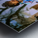 Dancers in blue costumes perform during cultural festival in Arg Metal print