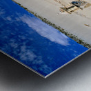 Old church ruins in a desolate sandy landscape. Metal print