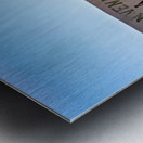 San Juan welcome sign and desert church building. Metal print