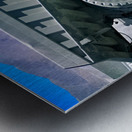 Giant mining dump truck in a dusty mountain quarry. Metal print