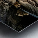 Dramatic arid mountain landscape with a winding road. Metal print