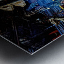 Boy interacts with religious artifacts in Kathmandu temple Metal print