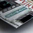 Holy cow resting on the street in Kathmandu Nepal Metal print