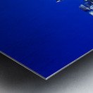 City skyline and people walking at sunset near Marina Bay Metal print