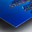 People walk by the waterfront in Marina Bay during sunset in Sin Metal print