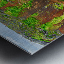 Exploring Kerid Crater in Iceland on a cloudy day Metal print