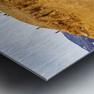 Visitors exploring the Krafla caldera in Iceland Metal print