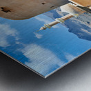 Visitors explore Nizwa Fort a historic site in Oman Metal print