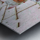 Old man sitting in a historical site in Muscat Oman Metal print