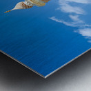 Nizwa Fort shows mosque and tower with blue sky and clouds Metal print