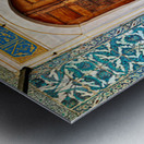 Exploring the tiled walls and wooden door at Topkapi Palace Metal print