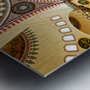 Ceiling light fixtures in Istanbuls Suleymaniye Mosque Metal print