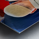 Man reading Quran inside Fatih Mosque in Istanbul Turkey Metal print