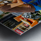 Market activity in Istanbul Turkey with local vendors Metal print