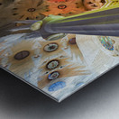 View of colorful windows inside Basílica de la Sagrada Família Metal print