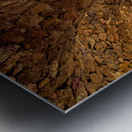 Walking through the colonnaded pathway in Park Guell Barcelona Metal print