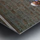 Men heading to work in Peshawar streets during morning hours Metal print