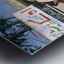 Men travel on top of a vehicle in Peshawar Pakistan Metal print