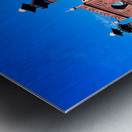 Mosque stands tall in Lahore with clear blue sky above Metal print