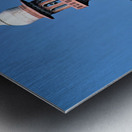 Busy street scene with tall tower in Peshawar Pakistan Metal print