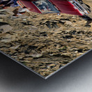 Travelers on gravel road near Shandur Pass in Pakistan Metal print