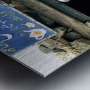 Family near shop at Shandur Pass in Pakistan Metal print