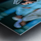 Prayers in the mosque of Chitral Pakistan at sunset Metal print