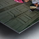 Students study in Quranic school madrasa in Pakistan Metal print