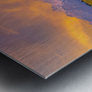 Hikers explore view of Grand Teton mountains at sunset Metal print