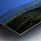 People rest near the tall minaret in Khiva Uzbekistan Metal print