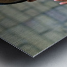 Elderly man showing hand gestures in Khiva Uzbekistan Metal print