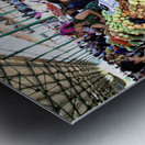 Market scene in Khiva Uzbekistan with fresh produce and people Metal print