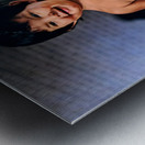 Kid stands at vegetable market in Samarkand Uzbekistan Metal print